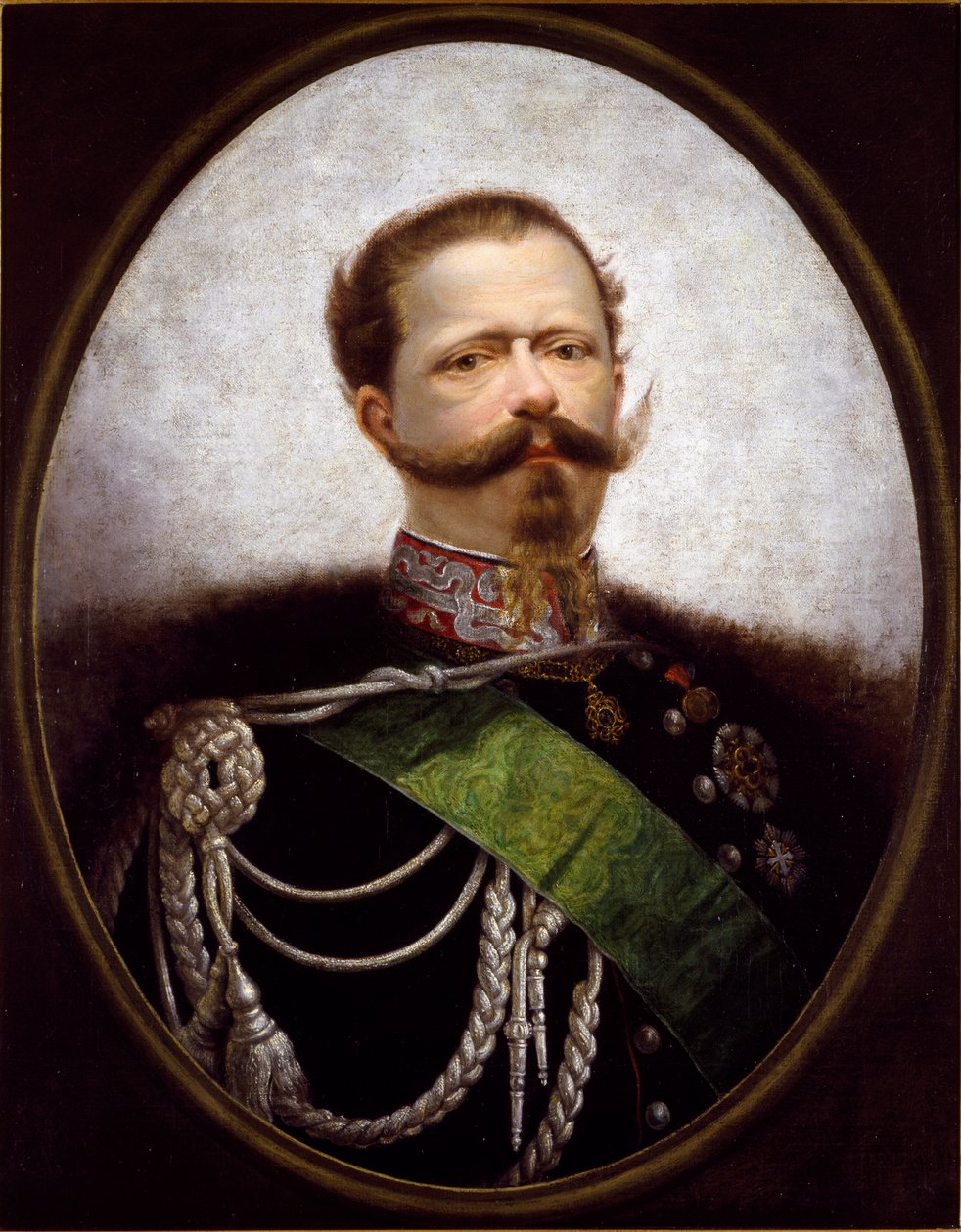 イタリア国王ヴィットリオ・エマヌエーレ2世（ヴィクトル・エマヌエル）（1820-1870）の肖像 匿名の絵画。19世紀 個人蔵 - イタリア国王の肖像 ヴィットリオ・エマニュエル2世（ヴィットリオ・エマニュエル2世）（1820-1870）。匿名の絵画 作： イタリア語学校