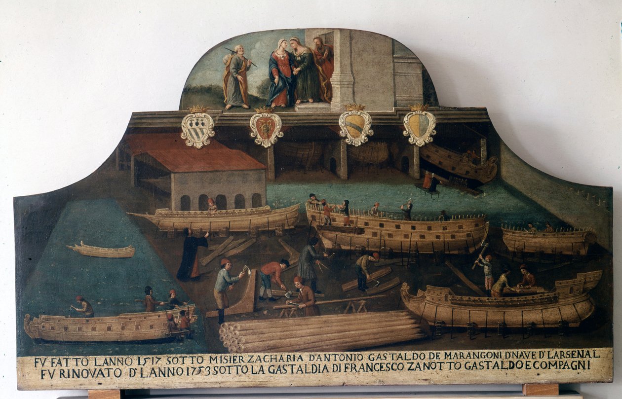 造船：1517年に建造され、1753年に改修された船。 作： イタリア語学校