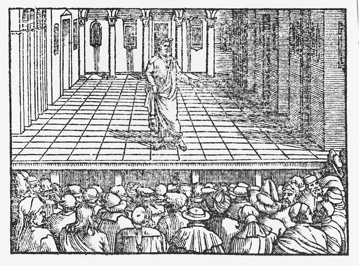 テレンス・ステージ、1563年頃（木版画 作： イタリア語学校