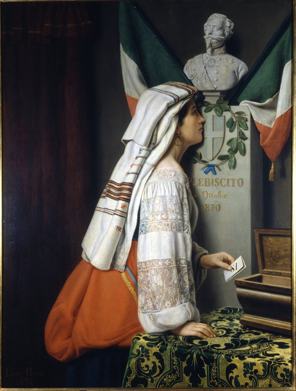 1870年に行われた国民投票。この時、イタリア人はイタリア統一に投票した。リソルジメント博物館（Museo del Risorgimento）。ミラノ 作： イタリア語学校