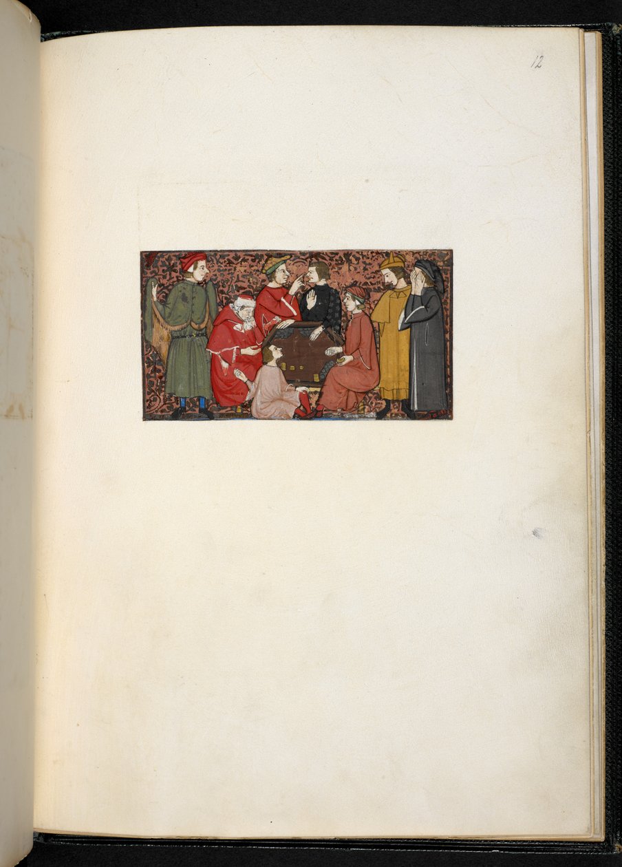 悪徳と美徳に関する論説』追加 MS 27695 f.12r, 1330-40年頃（羊皮紙） 作： イタリア語学校