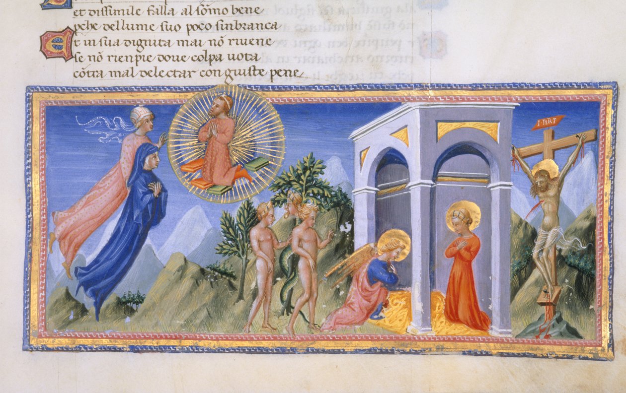 イェーツ・トンプソン 36、f.141 償還の謎、「Divina Commedia」、c.1444-50 (ベラム) 作： イタリア語学校