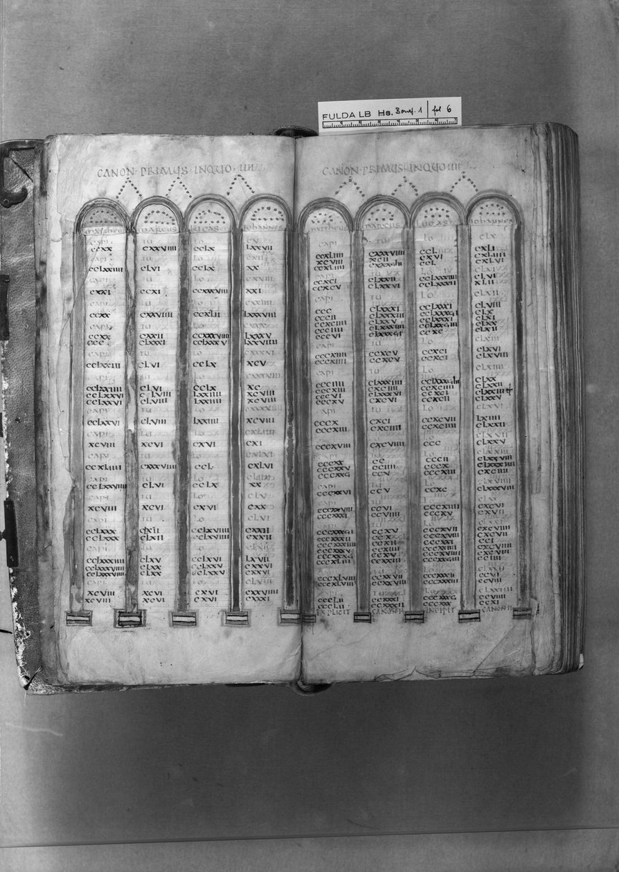 MS ff.5v-6rキャノンテーブル、Codex Fuldensisより 作： イタリア語学校イタリア語学校