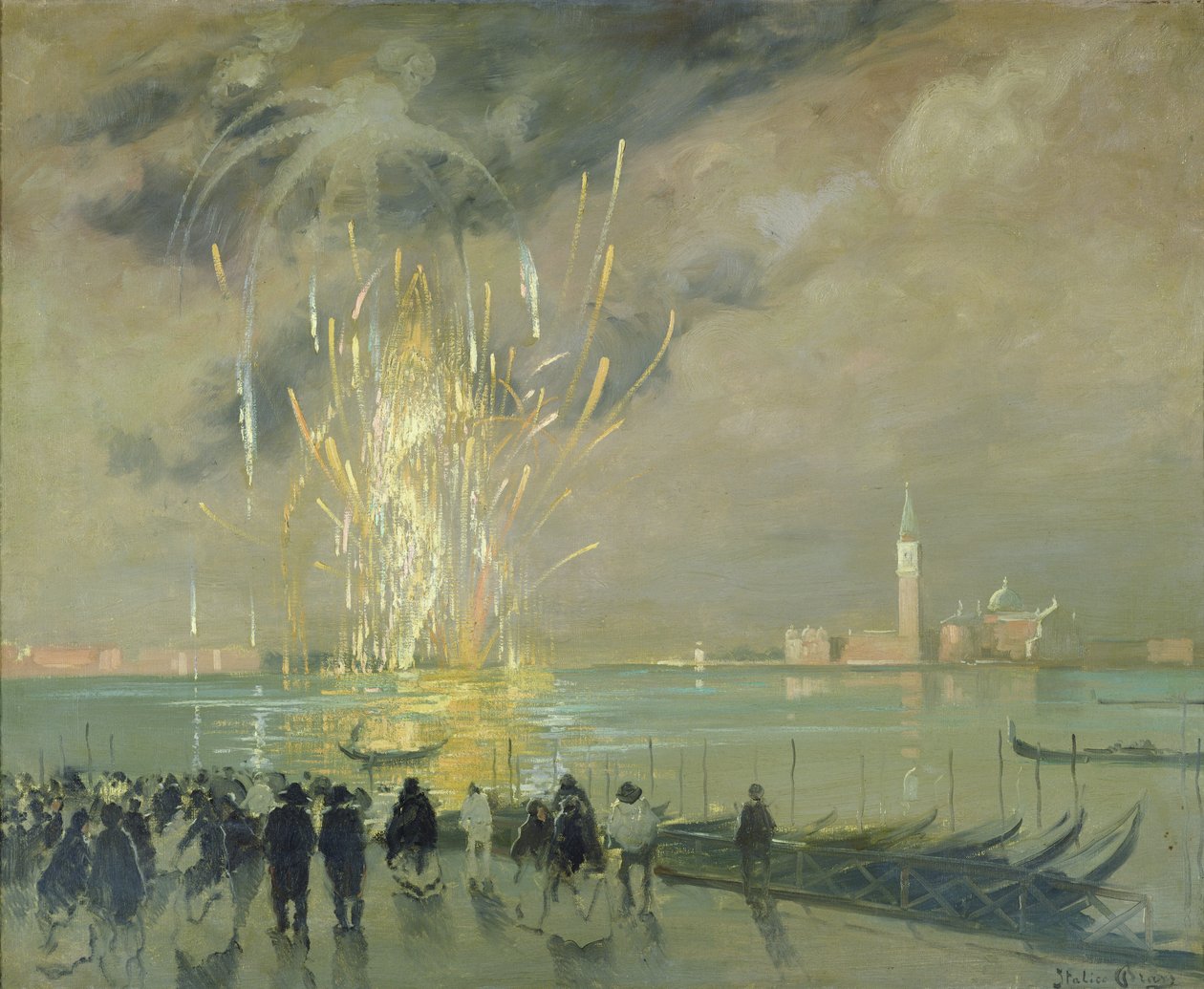 ラグーン上空の花火、1914年 作： イタリコブラス