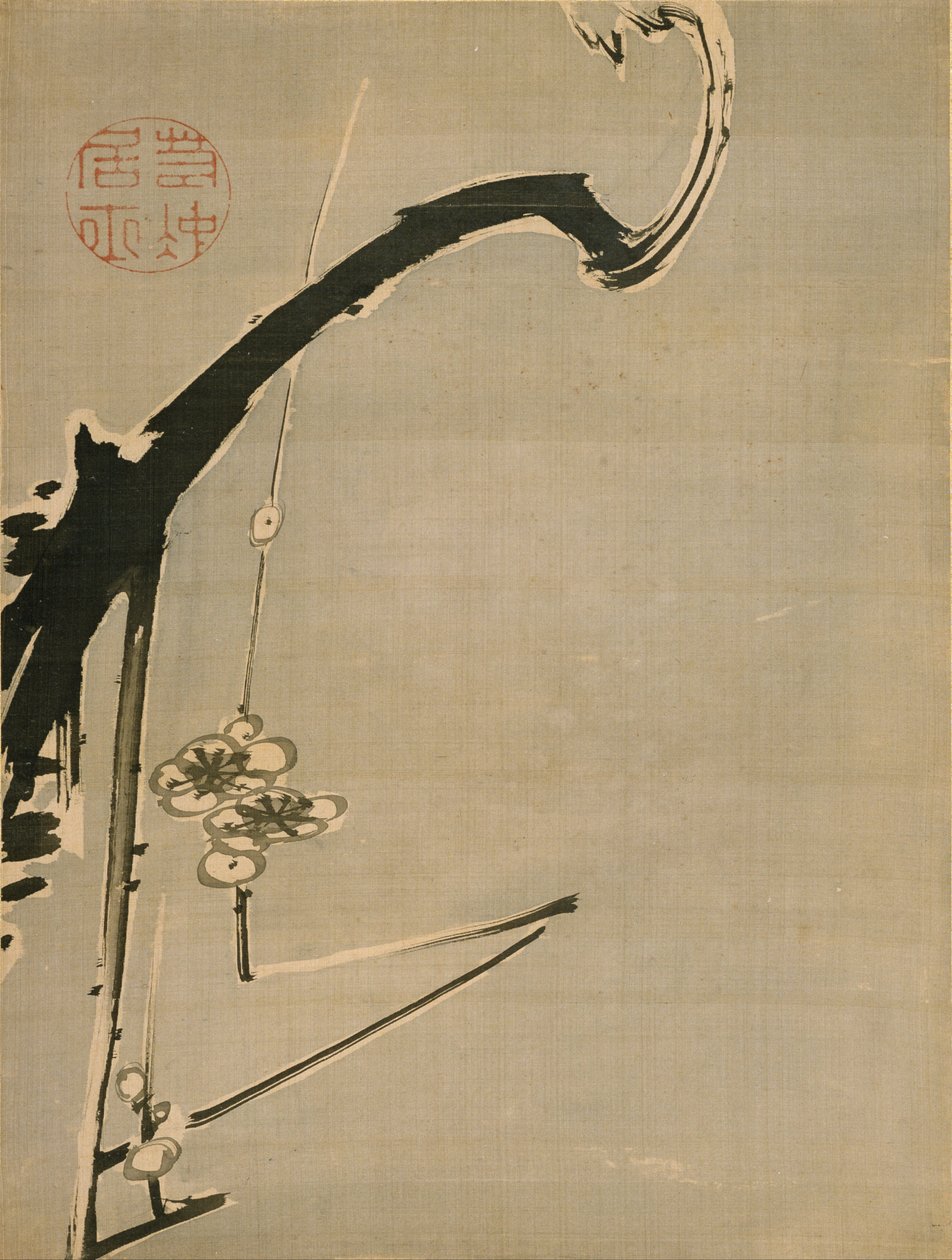 梅花図 伊藤若冲（1716-1800） - 18世紀 - 紙に水彩・墨 - 34,8x26,2 - サントリー美術館 作： 伊藤若chu