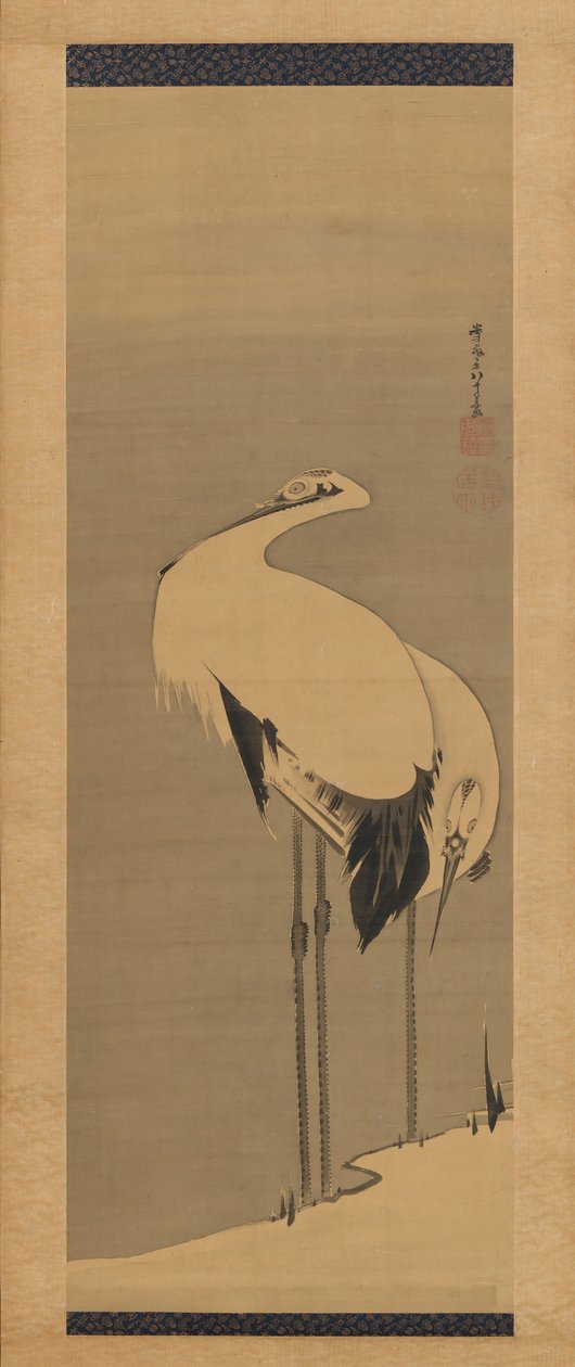 2つのクレーン、1795年。 作： 伊藤若chu