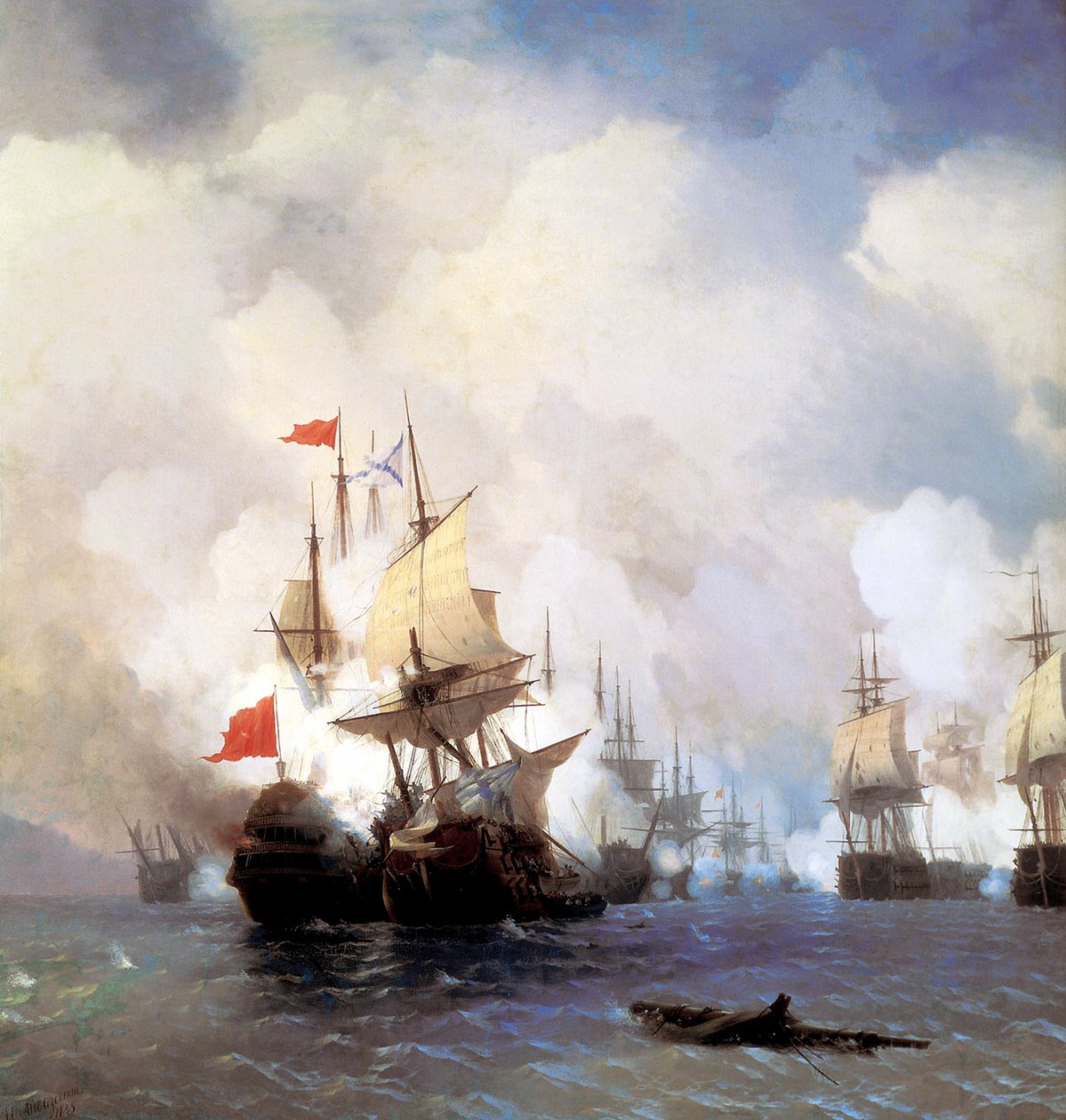 キオス海峡での戦い、1848 作： イワン・コンスタンティノヴィッチ・アイバゾフスキー