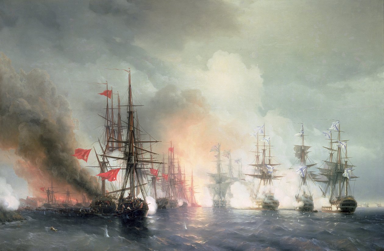 1853年11月18日、1853年のロシア-トルコ海におけるシノップの戦い 作： イワン・コンスタンティノヴィッチ・アイバゾフスキー