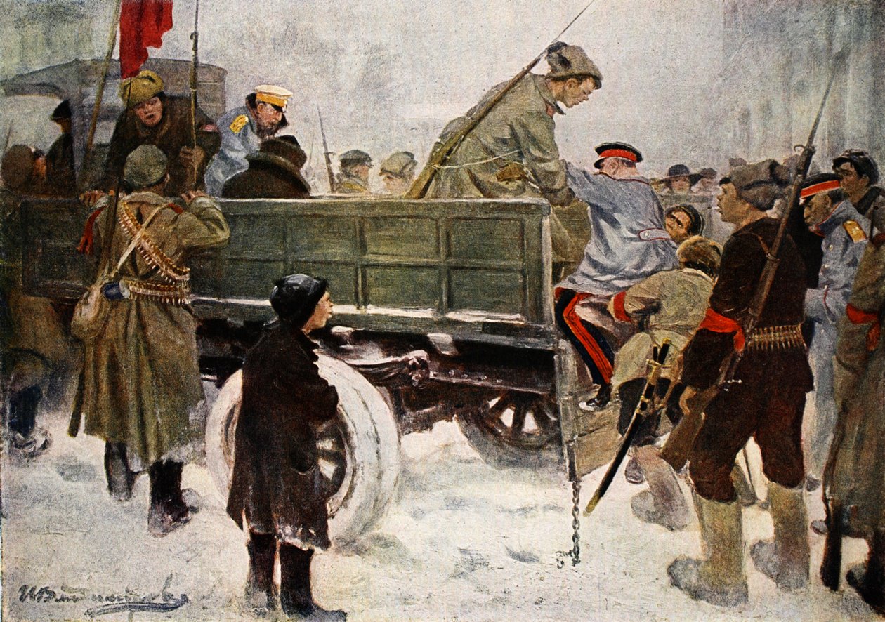 1917年2月の革命中の将軍の逮捕（カラーリソ） 作： イワン・アレクセーヴィチ・ウラジミロフ