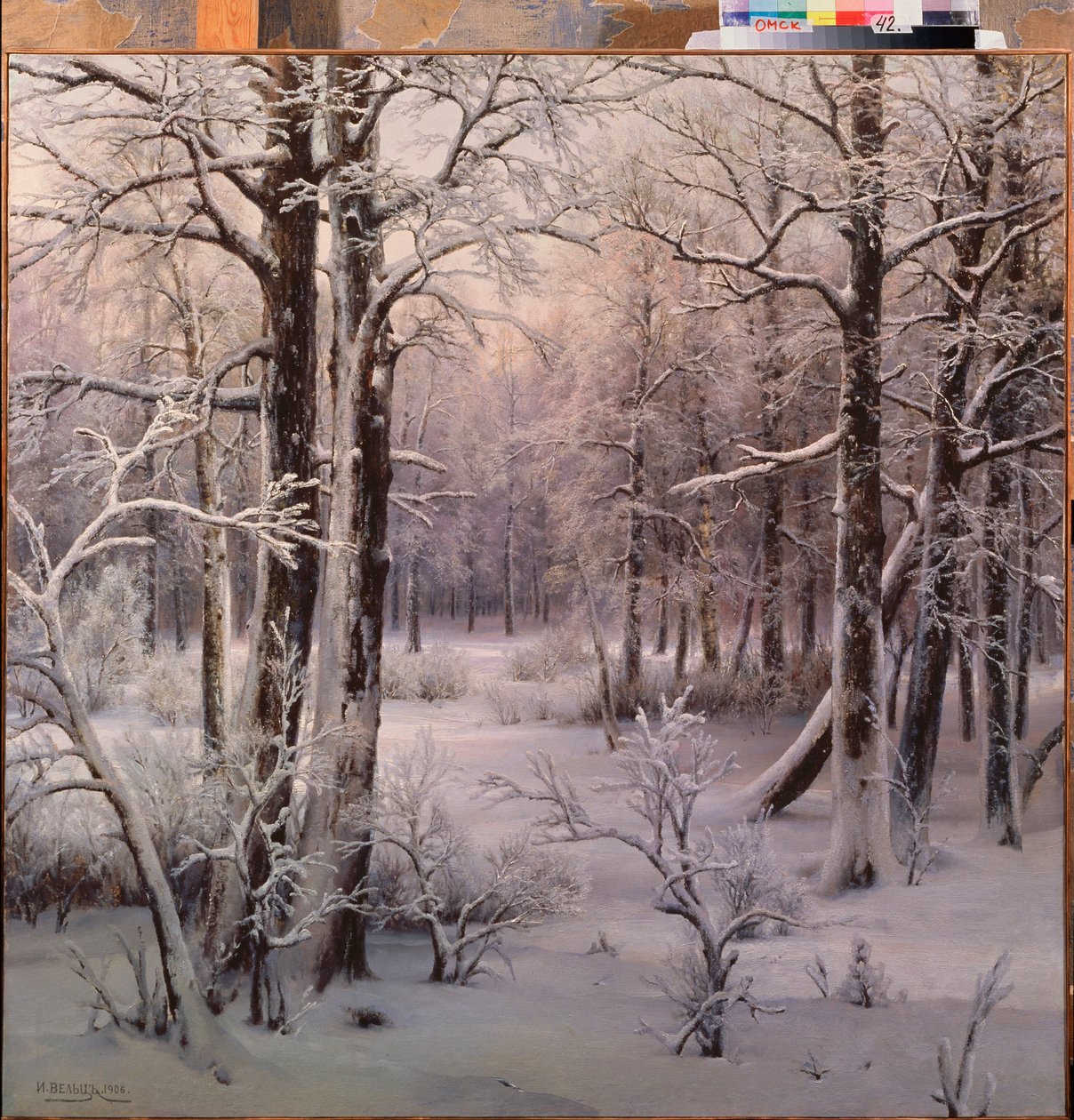 フロスト (霧氷) - Ivan Avgustovich Velz (1866-1926) 作、キャンバスに油彩 作： Ivan Avgustovich Velz