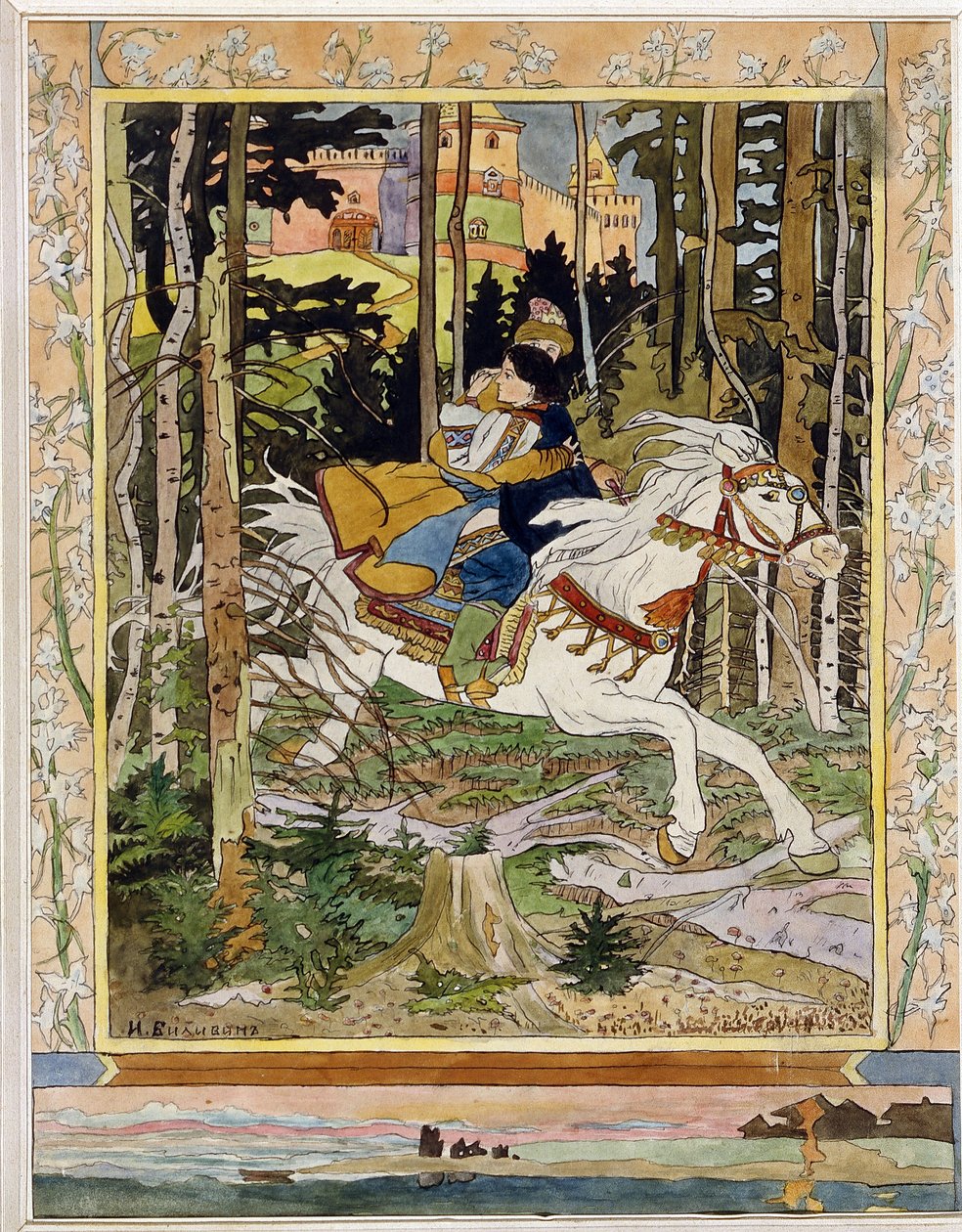 インドの伝統的な絵画 王族の行列