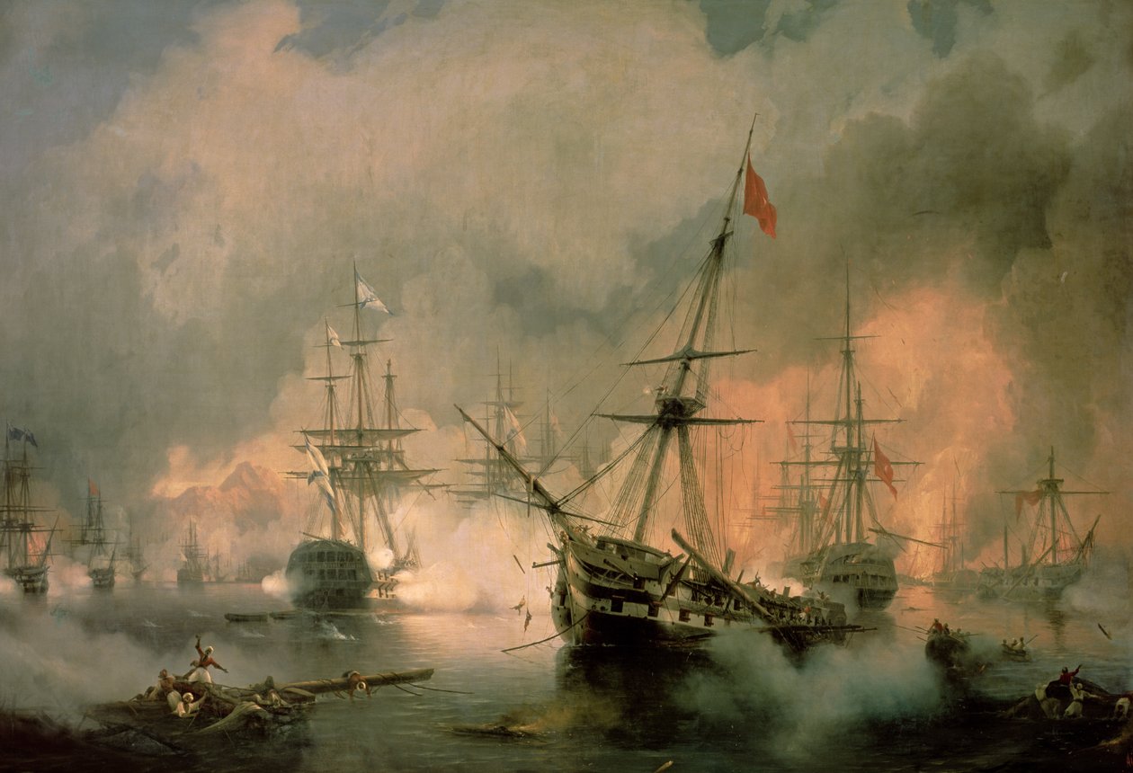 ナヴァリノの海戦、1827年10月20日 作： イワン・コンスタンティノヴィッチ・アイバゾフスキー