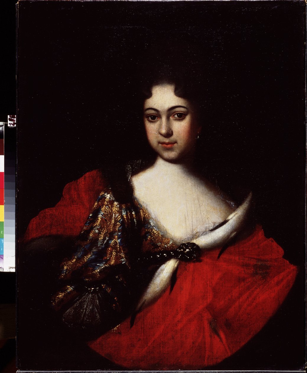 女帝プラスコヴィア イワノフナ (1694-1731)、ピエール 1 世ル グラン (1672-1725) の姪、イヴァン 5 世 (1666-1696) の娘の肖像。 （ピョートル大帝の姪、ツァレヴナ・プラスコヴィア・イワノフナの肖像）。 Peinture de Ivan Nikitich Nikitin (Nikitine) (vers 1680-apre) 作： イワン・ニキチッチ・ニキチン