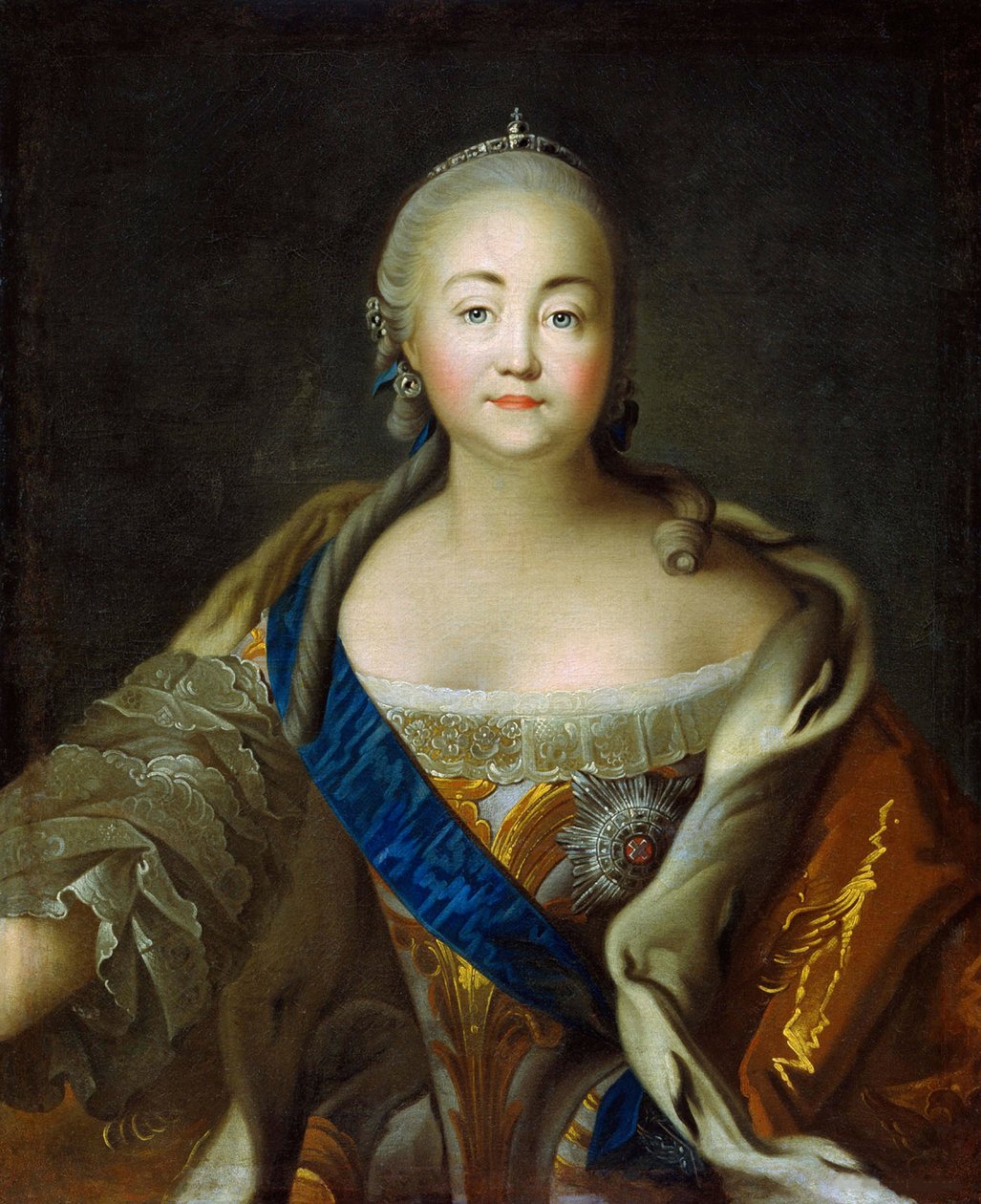 皇后エリザベートの肖像 1709 ～ 1762 年、1750 年代 ～ 1760 年代。 作： イワン・ペトロヴィッチ・アルグノフ