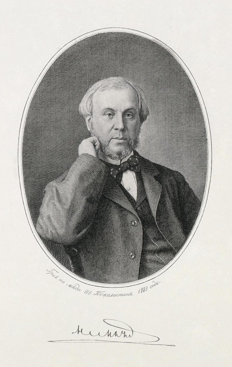 Nikolay Alexeyevich Milyutin 1818-1872、1883の肖像 作： イワン・ペトロビッチ・ポサロスティン
