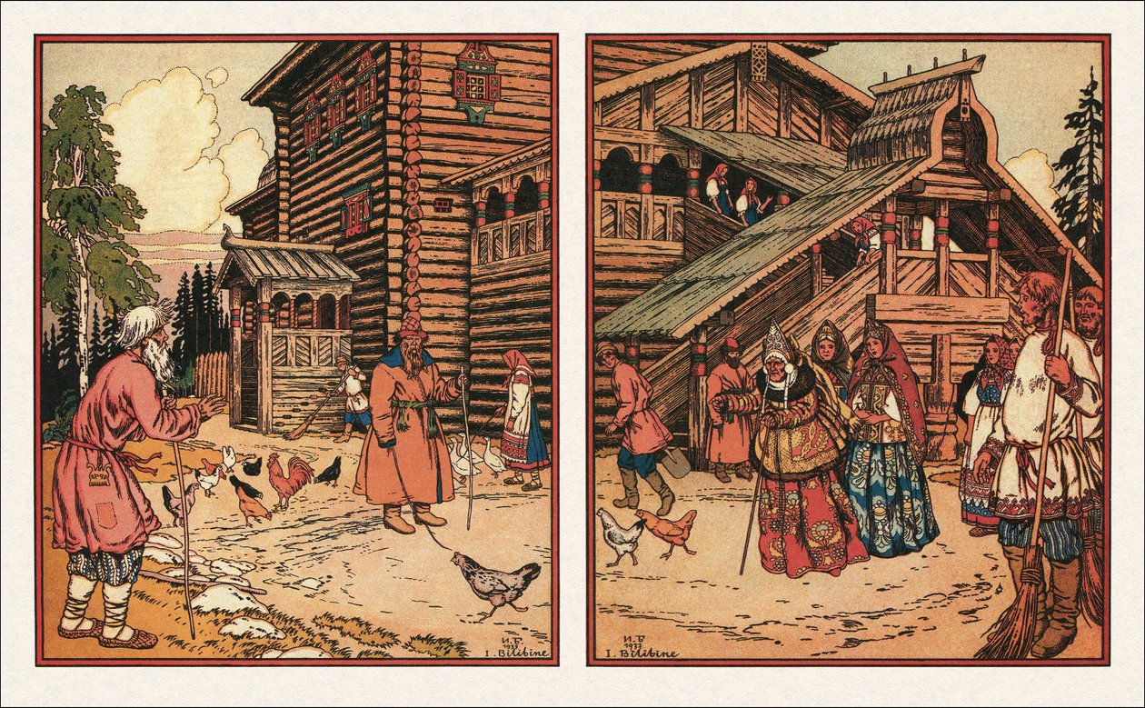 漁師と魚の物語への挿絵、1933 作： イワン・ヤコブレヴィチ・ビリビン