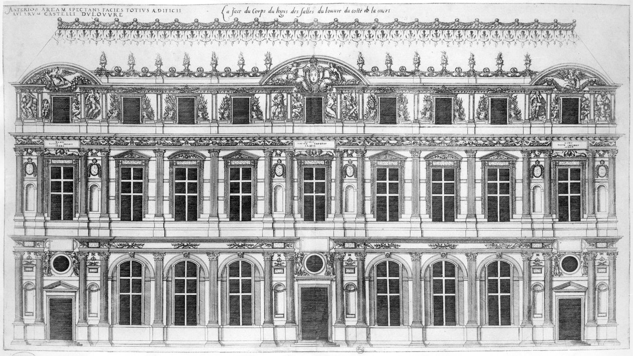 ルーヴル美術館、「Les Plus Excellents Batiments de France」 作： J.アンドルーエデュセルソー
