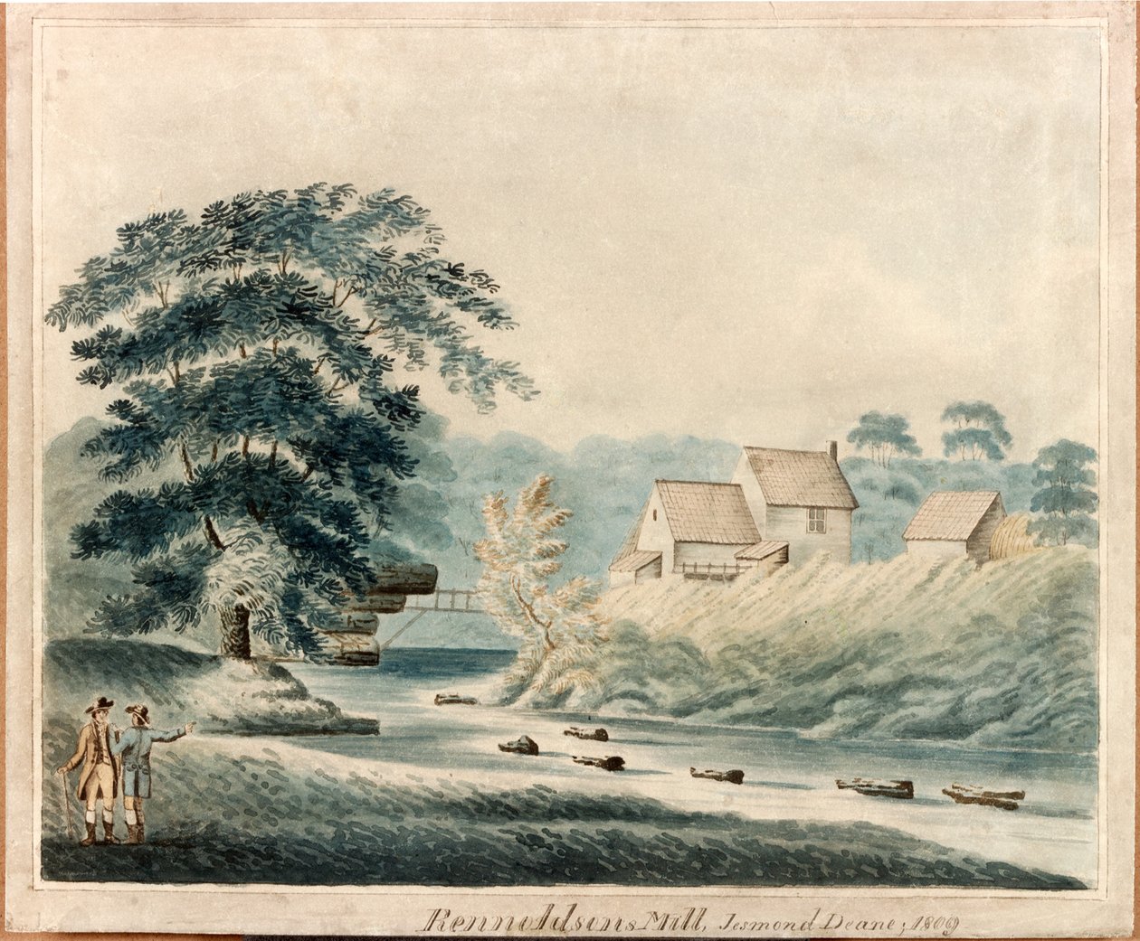 レイノルズソンミル、ジェスモンドデーン、1809年（紙にインクとトイレ） 作： J.リトルフィア