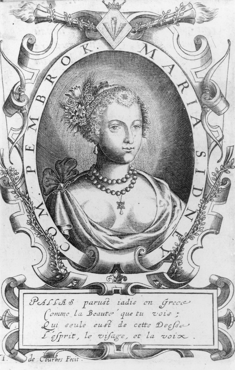 ペンブローク伯爵夫人メアリー・シドニーの肖像（b.1561） 作： J・ド・クルブ