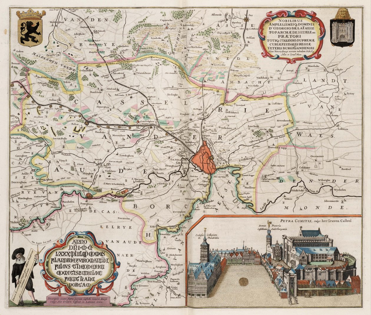 ゲント、ベルギー周辺の地図 作： J.ブルー