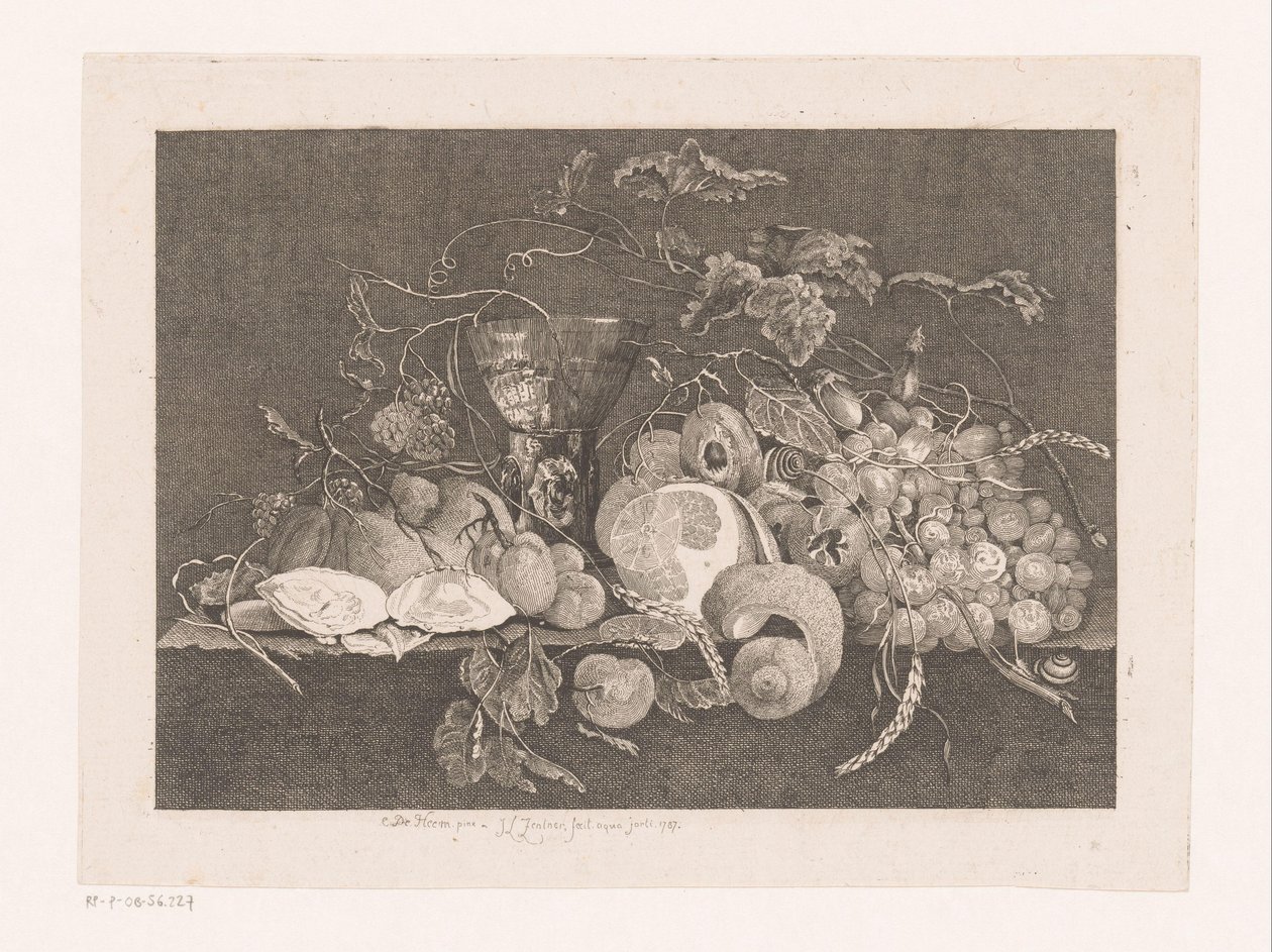 果物とカキのある静物 Galerie des peintres flamands, hollandais et allemands de Le Brun (シリーズタイトル) 作： JLLCハンドレッドウェイト