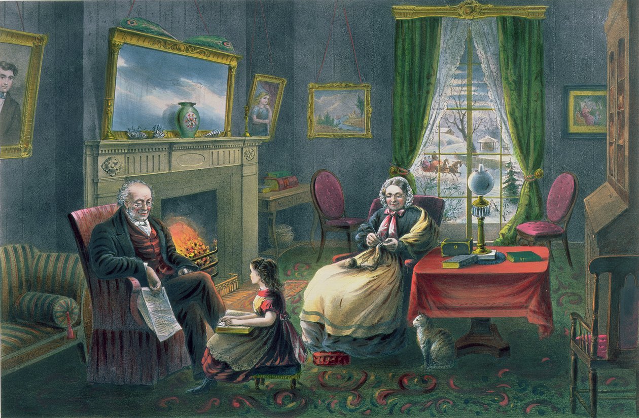 フォーシーズンズオブライフ：オールドエイジ、 `The Season of Rest`、パブ、パーソンズウントアトウォーターCurrier and Ives、New York、1868（87970、87971を参照） 作： N. and Ives、JM Currier