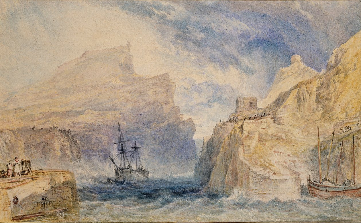 ボスキャッスル、コーンウォール、c1824 作： ジョセフ・マロード・ウィリアム・ターナー