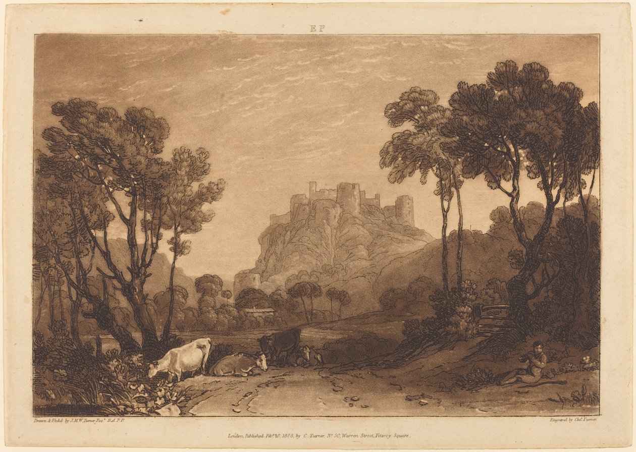 1808年に出版された「The Castle Above the Meadows」。 作： ジョセフ・マロード・ウィリアム・ターナー