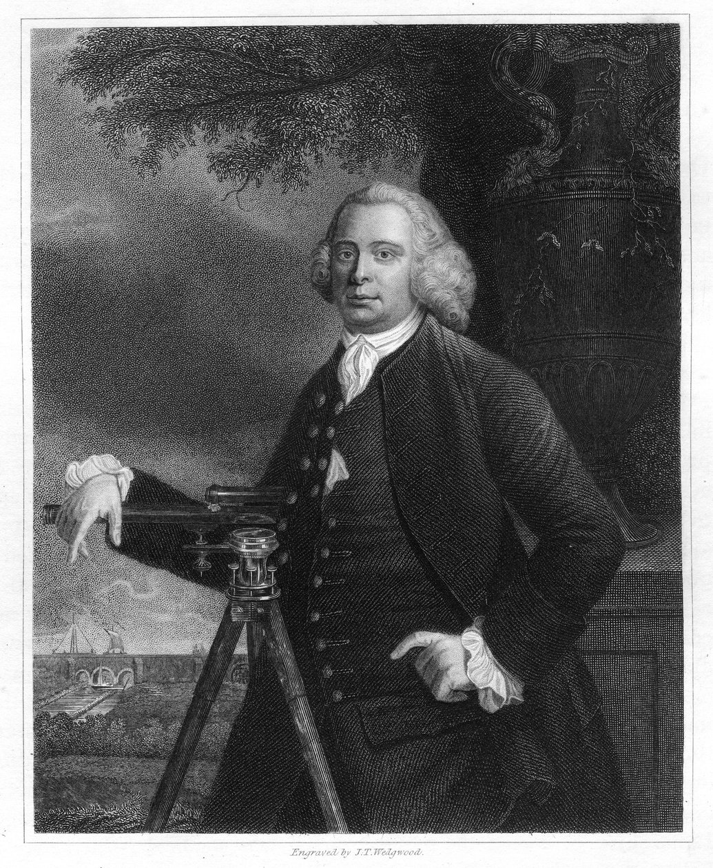 ジェームズ・ブリンドリー、18 世紀のイギリスの土木技術者で運河建設者、1836 年 作： JTウェッジウッド