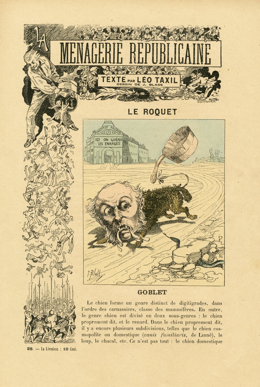J.ブラス（1847年～1892年）の『Menagerie Republicaine』の挿絵 第三共和国の主要人物のユーモラスなギャラリー 作： J. (1847 1892) 蒼白