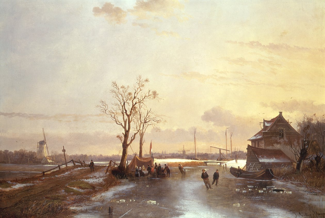 冬の情景、1853 作： J・アントン・ミニョン