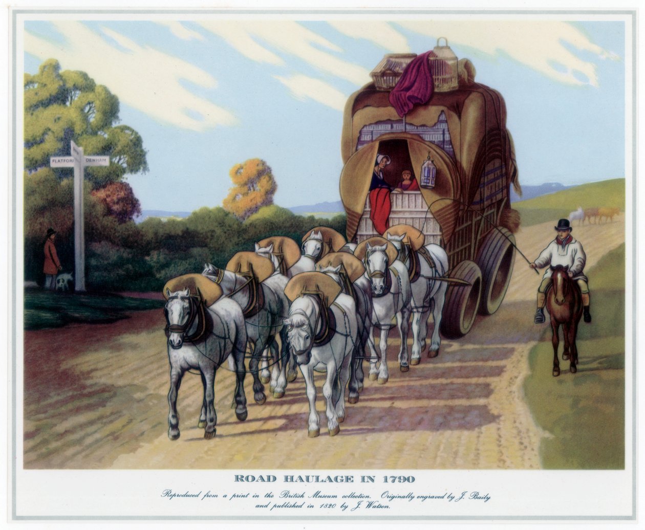 「1790 年の道路運搬」、1820 年。 作： Jベイリー