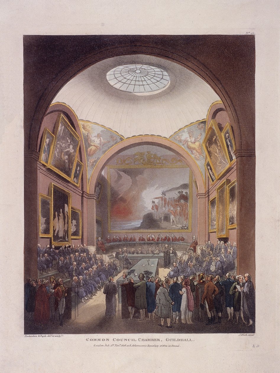 ギルドホール評議会室、ロンドン、1808 作： J Bluck