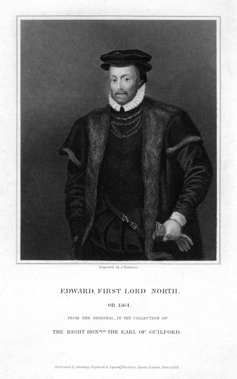 エドワードノースc1496-1564、1st Lord North、1825。 作： J・トムソン