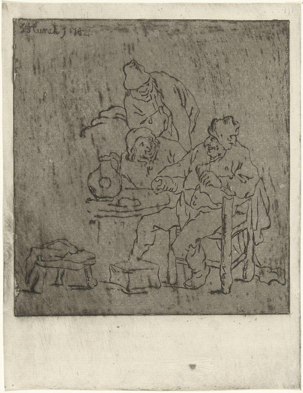 テーブルを囲む3人の男性 作： Jabes Heenck