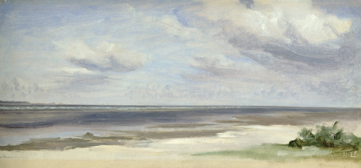 ラボエのバルト海のビーチ、1842年（カードに紙のトイレ） 作： ジェイコブ・ゲンスラー