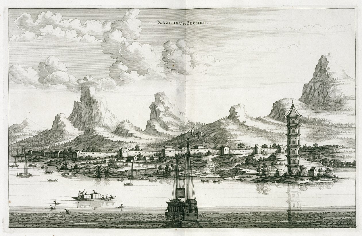 XaocheuまたはSucheu、中国へのオランダ大使館の記録、1665年 作： ジェイコブ・ファン・メウルス