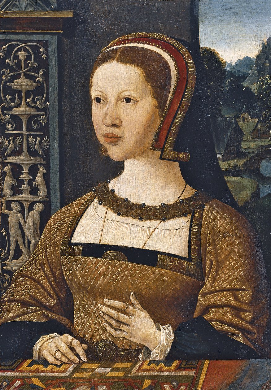 オーストリアのイザベラ、デンマークの女王、1524年頃の肖像 作： ジェイコブ・コルネリス・ファン・ウースタネン