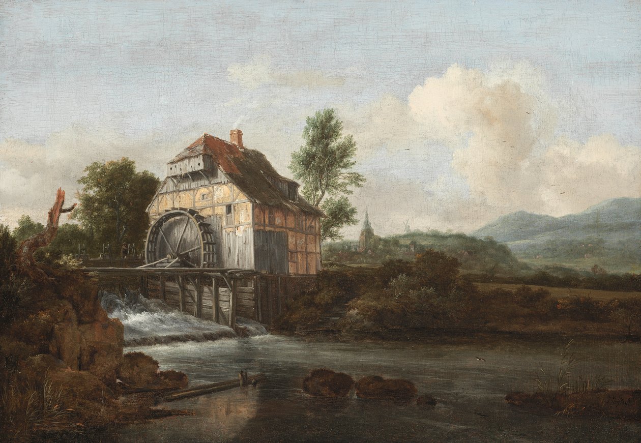 水車小屋のある風景、1680年頃