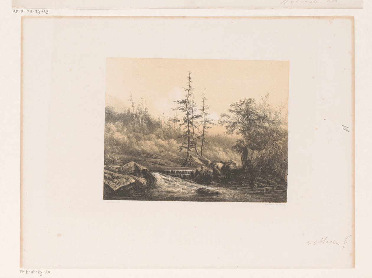 川のある森の風景 作： Jacob Jan van der Maaten（帰属）