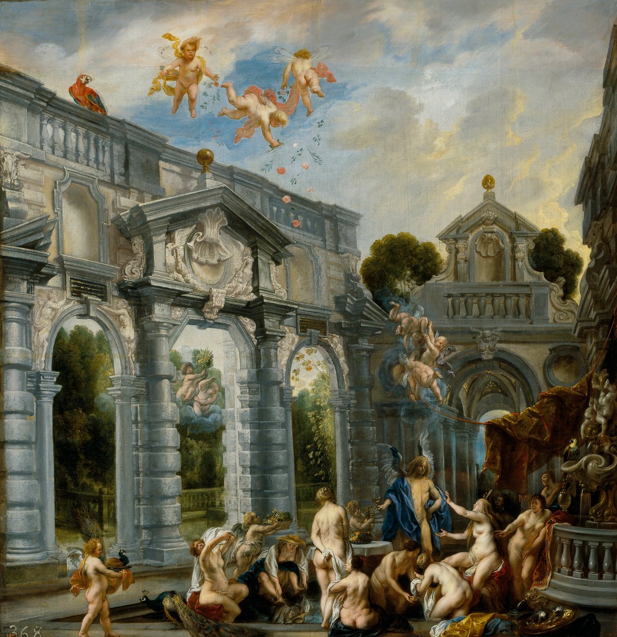 "Amour et Psyche" Jacob Jordaens (1593-1678) Peinture de Jacob Jordaens (1593-1678) vers 1630 Dim 131x127 cm Museo del Prado, Madrid 作： ジェイコブ・ヨルダーンス