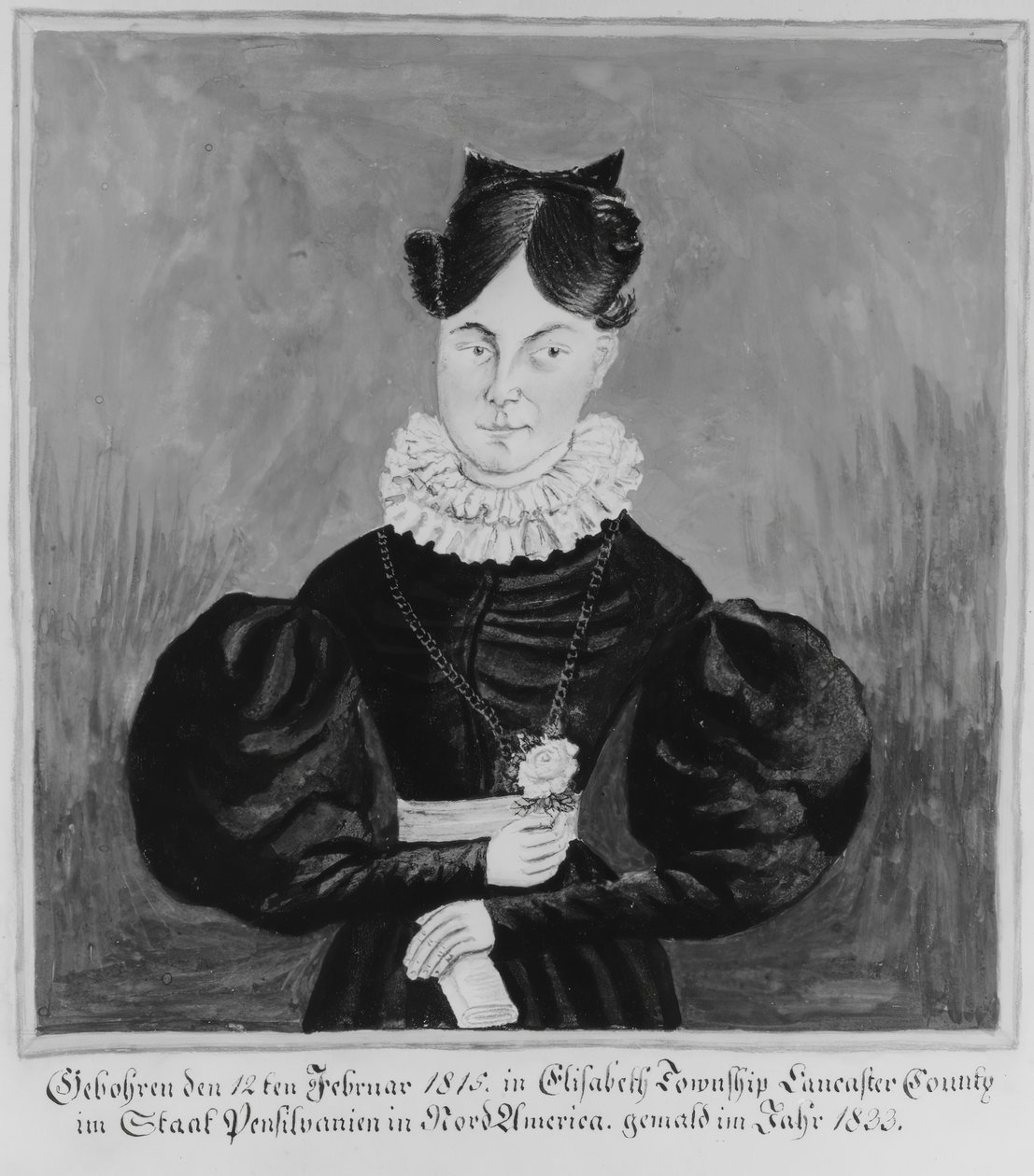 マハラ・ウェクターの肖像と出生記録、1833年。 作： ジェイコブ・マエンテル