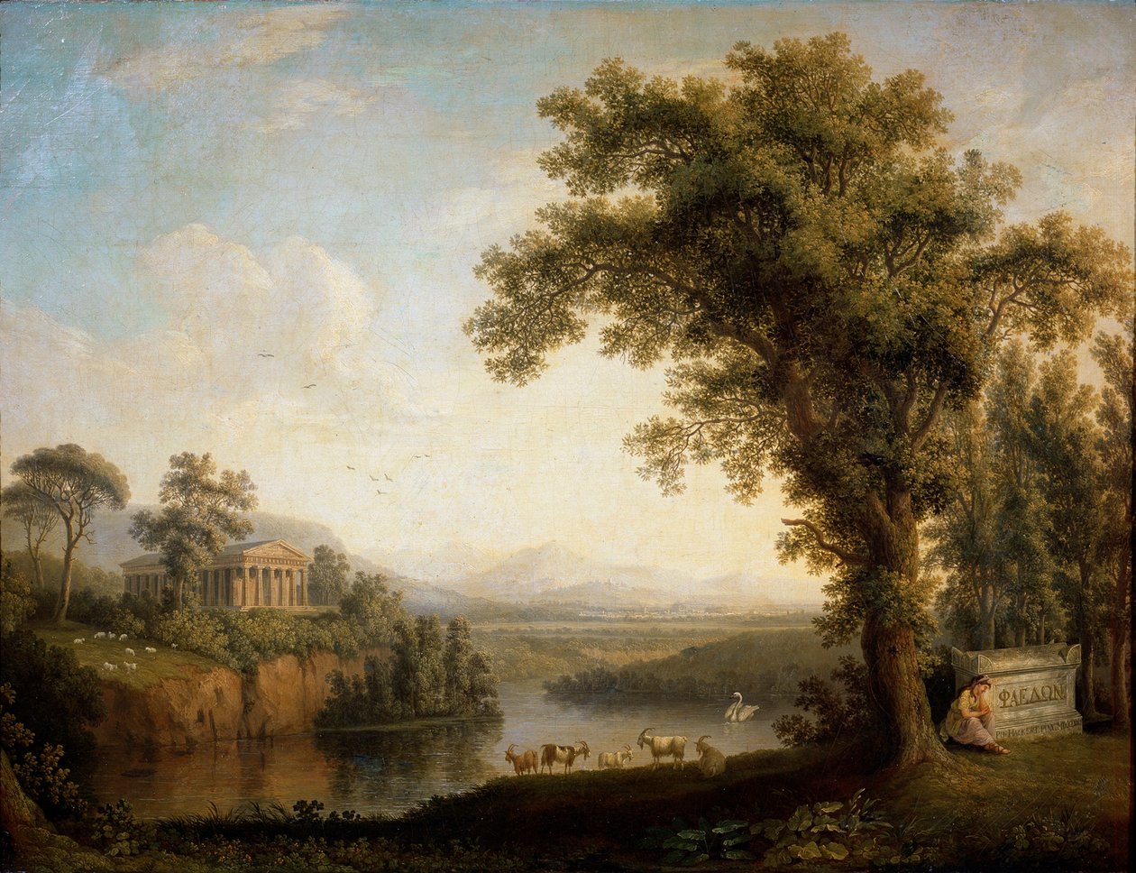フェイトンの墓のあるアンティークな風景」1785年   作： ジェイコブフィリップハッカート