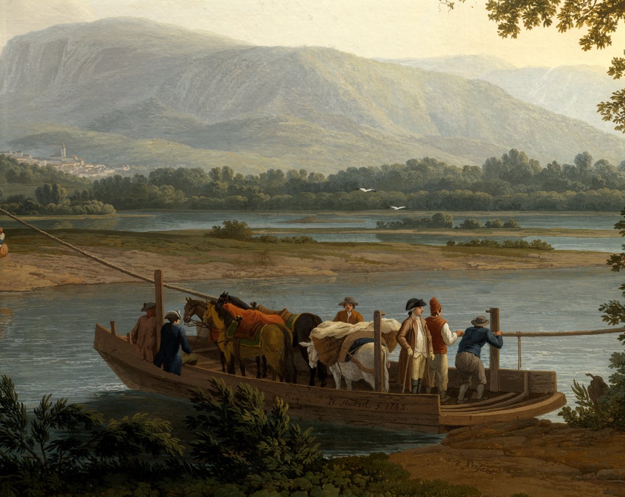 ヤーコプ・フィリップ・ハッカート（1737-1807）の「セーレの渡し」。 作： ヤコブフィリップハッカート