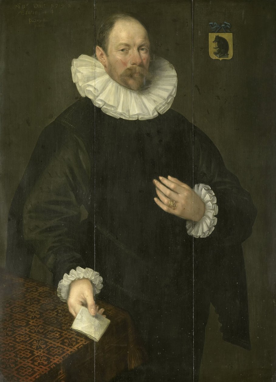 デルフト市長、パウルス・コルネリス・ファン・ベレステイン (1548-1625) の肖像 作： ジェイコブ・ウィレムス。デルフ（I）