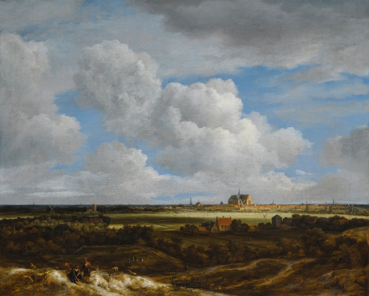 ドイツ語：Blick auf Haarlem ハーレムの眺め（Haerlempje） 作： ヤコブ・ファン・ロイスダール