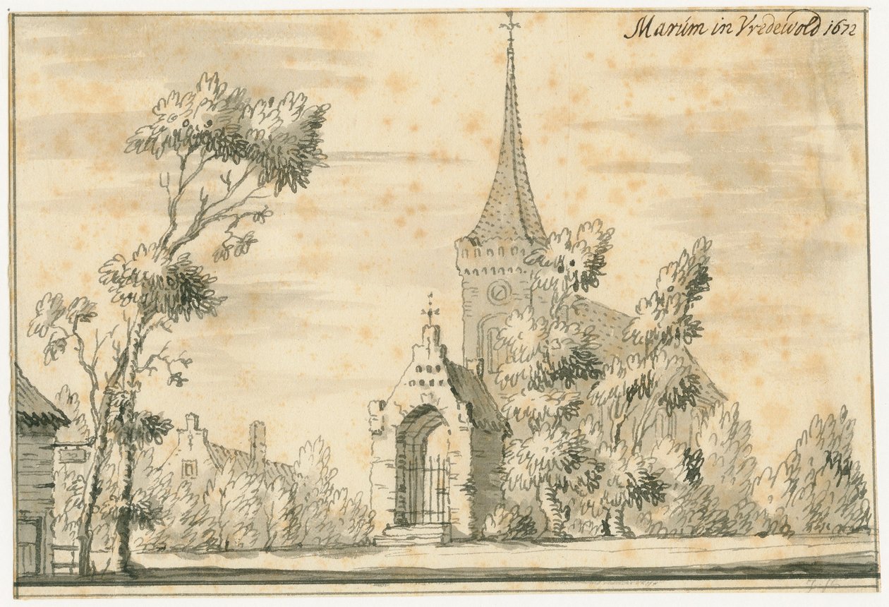 1672年にフレデウォルドにあるマルム教会 作： ヤコブス・ステリングヴェルフ