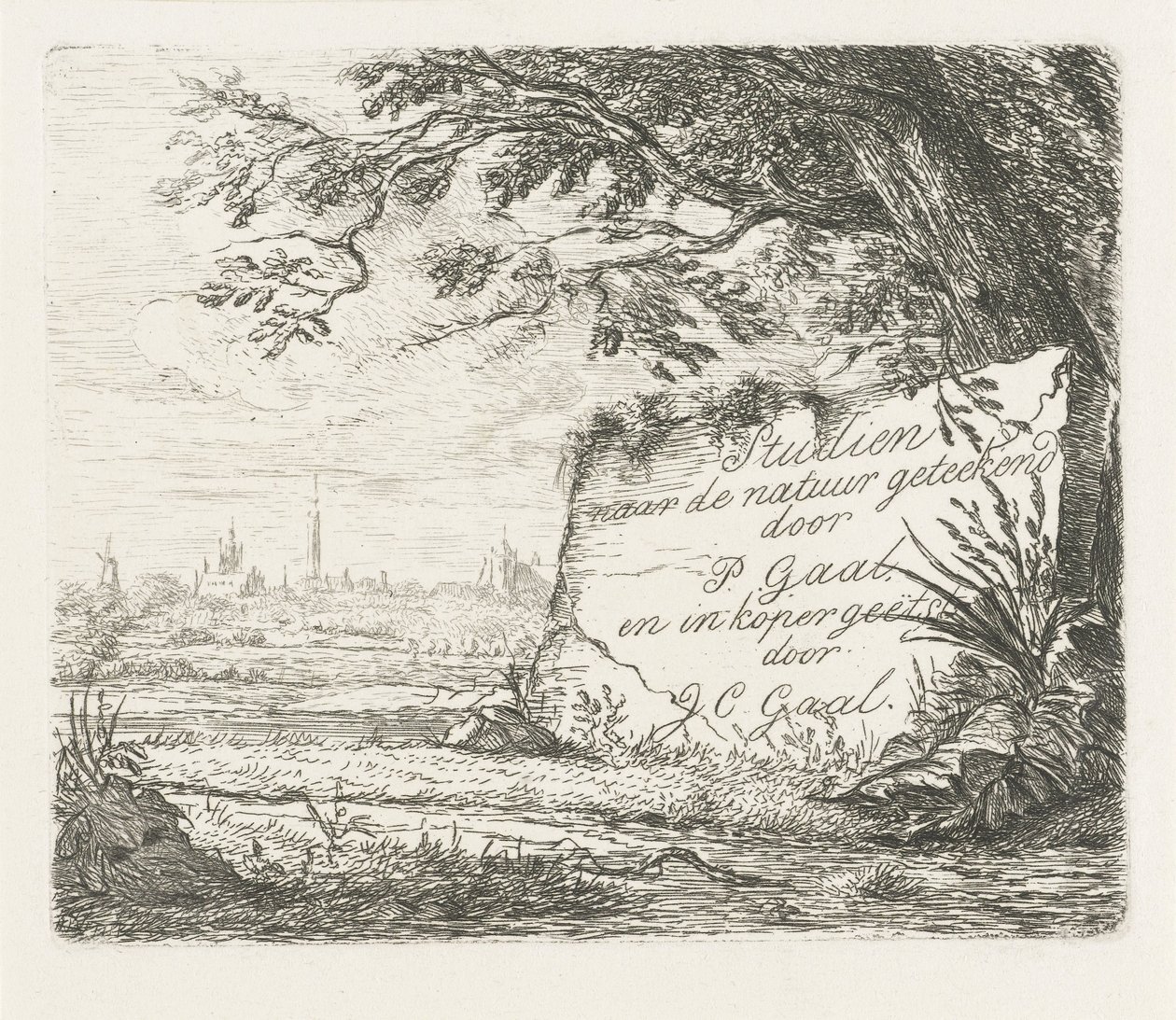 タイトルプリント: Studies after nature drawing 作： Jacobus Cornelis Gaal