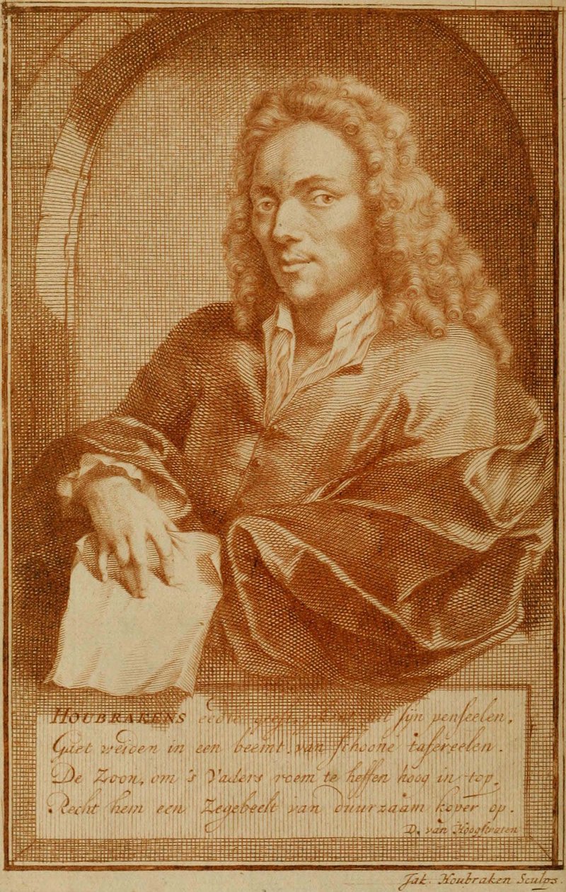 ネーデルラント人の肖像 1718年 1巻 著者肖像画 作： ヤコブス・ホーブラケン