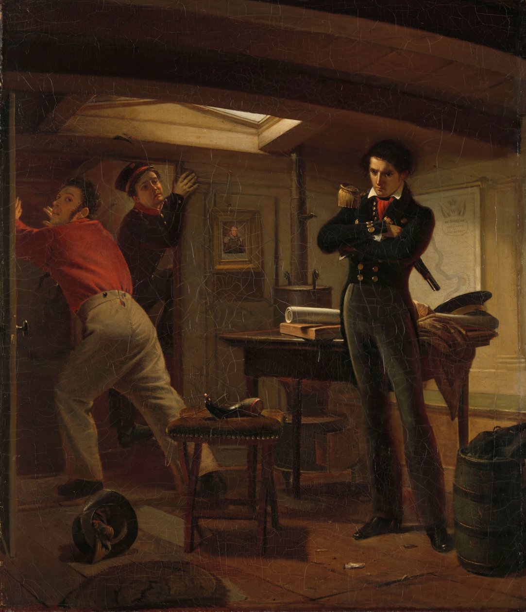 Jan van Speijk 火薬に火をつけるかどうかを議論する 作： Jacobus Schoemaker Doyer